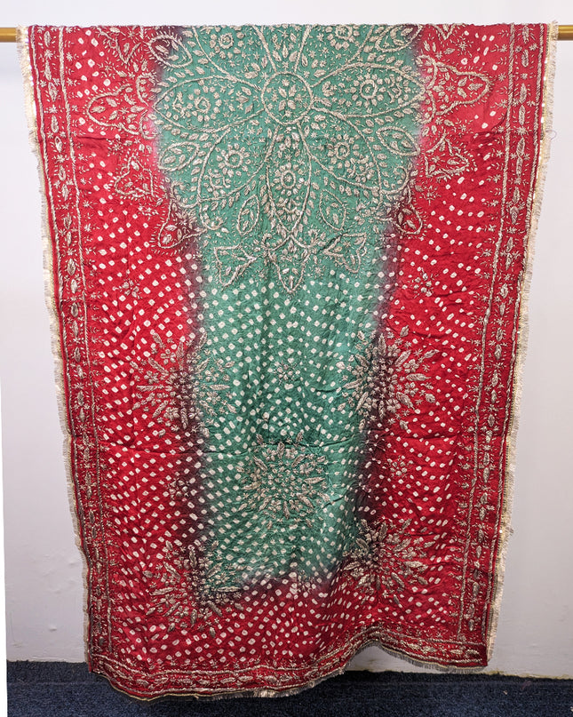 Premium Handmade Chunnri & Gotta Work Silk Dupatta (Ready To Wear)