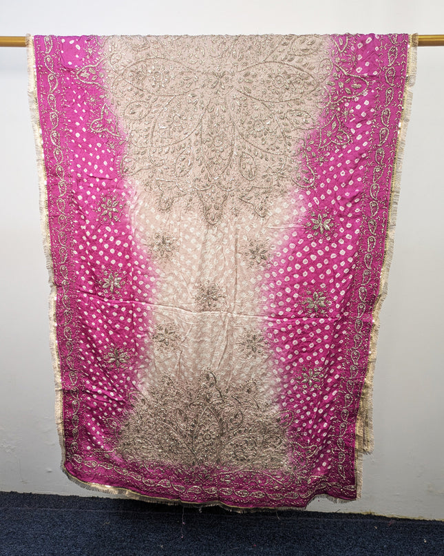 Premium Handmade Chunnri & Gotta Work Silk Dupatta (Ready To Wear)