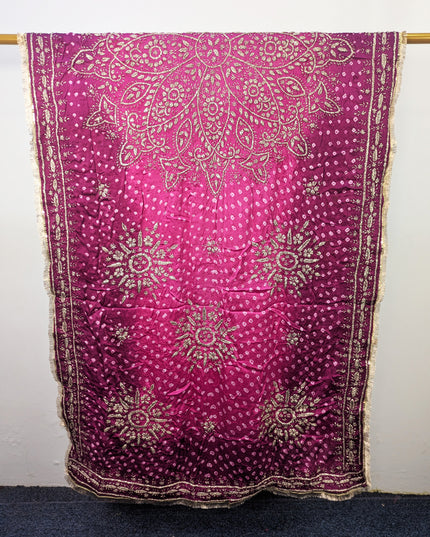 Premium Handmade Chunnri & Gotta Work Silk Dupatta (Ready To Wear)