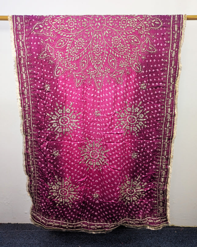 Premium Handmade Chunnri & Gotta Work Silk Dupatta (Ready To Wear)