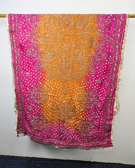 Premium Handmade Chunnri & Gotta Work Silk Dupatta (Ready To Wear)
