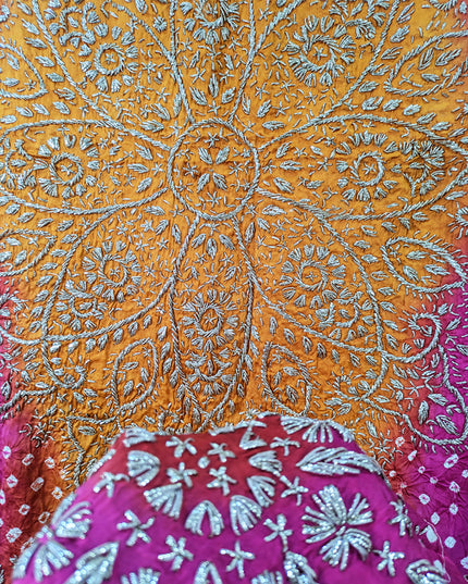 Premium Handmade Chunnri & Gotta Work Silk Dupatta (Ready To Wear)