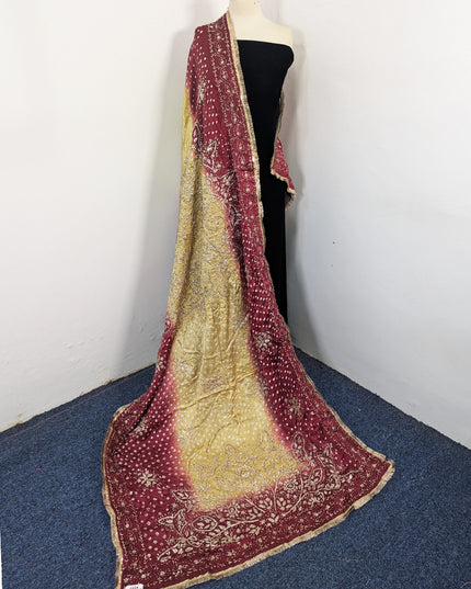 Fancy Silk with Handmade Chunnri & Gotta Work Dupatta (Ready To Wear)
