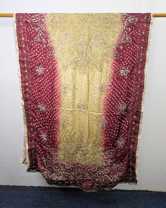 Fancy Silk with Handmade Chunnri & Gotta Work Dupatta (Ready To Wear)