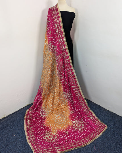 Fancy Silk with Handmade Chunnri & Gotta Work Dupatta (Ready To Wear)