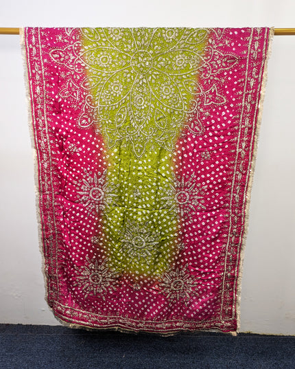 Fancy Silk with Handmade Chunnri & Gotta Work Dupatta (Ready To Wear)