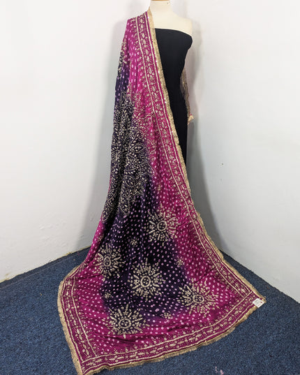 Fancy Silk with Handmade Chunnri & Gotta Work Dupatta (Ready To Wear)