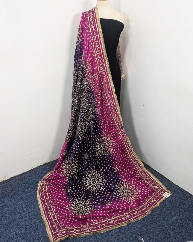 Fancy Silk with Handmade Chunnri & Gotta Work Dupatta (Ready To Wear)