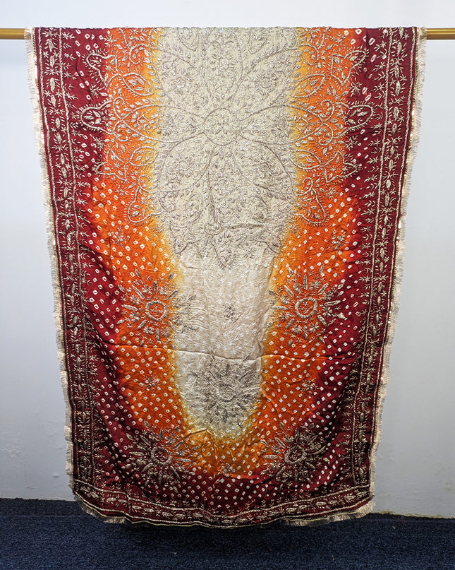 Fancy Silk with Handmade Chunnri & Gotta Work Dupatta (Ready To Wear)