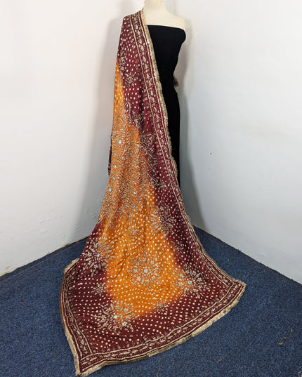 Fancy Silk with Handmade Chunnri & Gotta Work Dupatta (Ready To Wear)