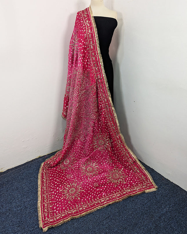 Fancy Silk with Handmade Chunnri & Gotta Work Dupatta (Ready To Wear)