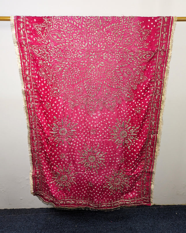 Fancy Silk with Handmade Chunnri & Gotta Work Dupatta (Ready To Wear)