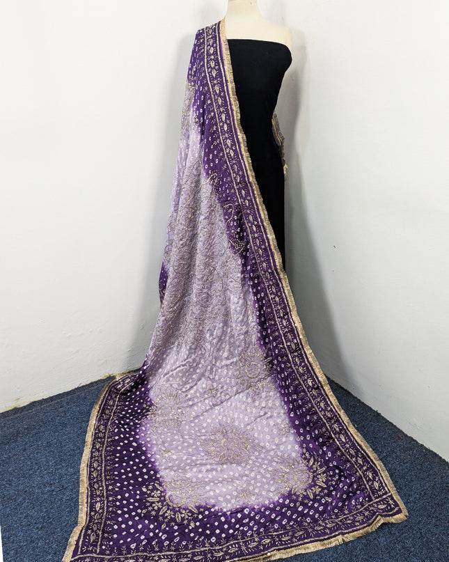 Fancy Silk with Handmade Chunnri & Gotta Work Dupatta (Ready To Wear)
