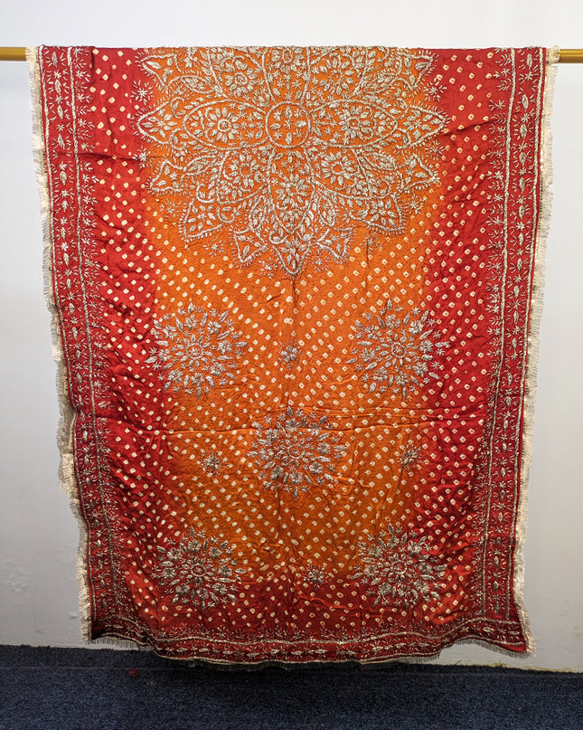 Fancy Silk with Handmade Chunnri & Gotta Work Dupatta (Ready To Wear)