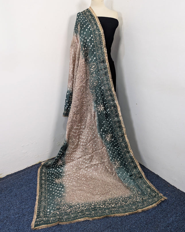 Fancy Silk with Handmade Chunnri & Gotta Work Dupatta (Ready To Wear)