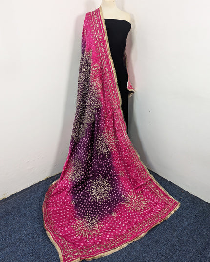 Fancy Silk with Handmade Chunnri & Gotta Work Dupatta (Ready To Wear)