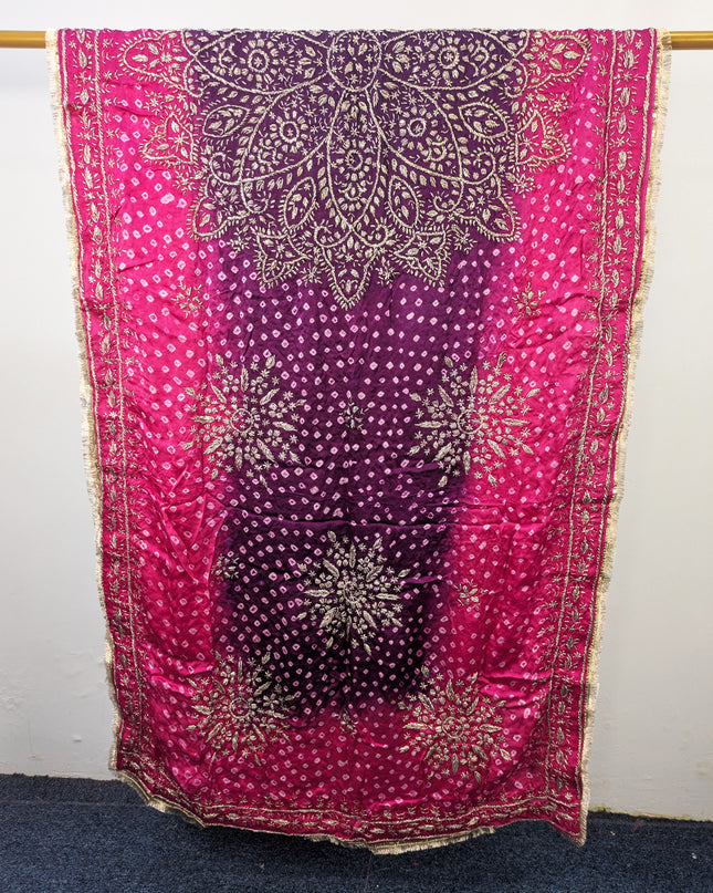 Fancy Silk with Handmade Chunnri & Gotta Work Dupatta (Ready To Wear)