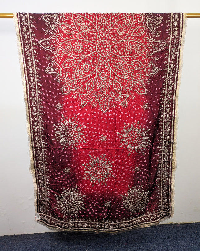 Fancy Silk with Handmade Chunnri & Gotta Work Dupatta (Ready To Wear)