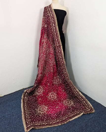 Fancy Silk with Handmade Chunnri & Gotta Work Dupatta (Ready To Wear)