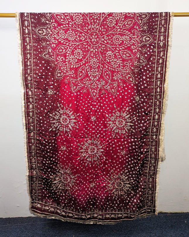 Fancy Silk with Handmade Chunnri & Gotta Work Dupatta (Ready To Wear)
