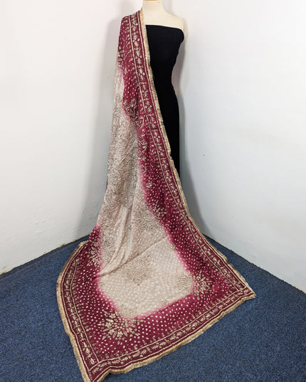 Fancy Silk with Handmade Chunnri & Gotta Work Dupatta (Ready To Wear)
