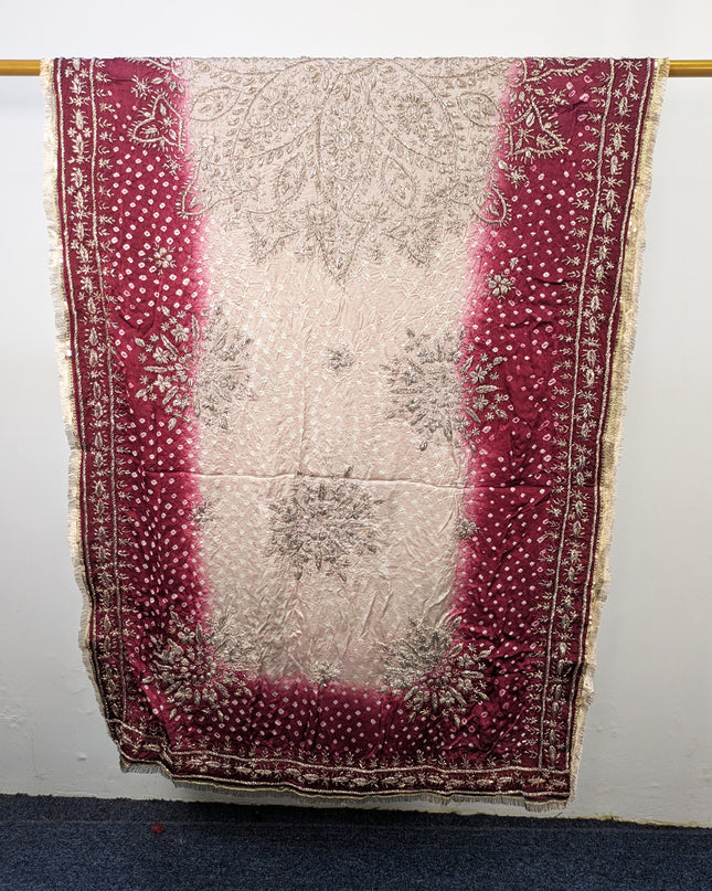 Fancy Silk with Handmade Chunnri & Gotta Work Dupatta (Ready To Wear)