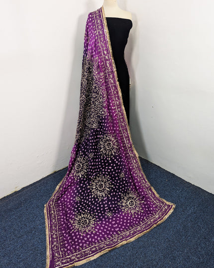 Fancy Silk with Handmade Chunnri & Gotta Work Dupatta (Ready To Wear)