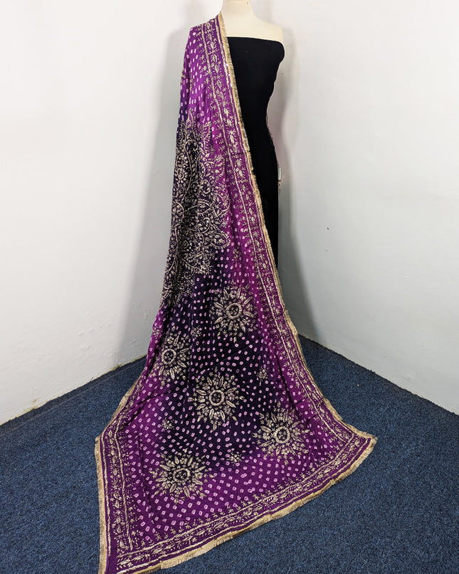 Fancy Silk with Handmade Chunnri & Gotta Work Dupatta (Ready To Wear)