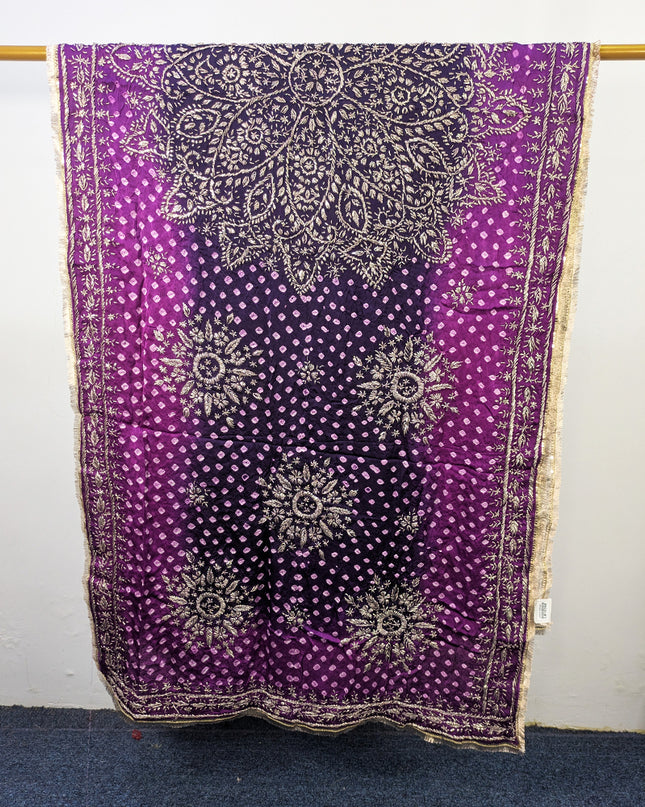 Fancy Silk with Handmade Chunnri & Gotta Work Dupatta (Ready To Wear)