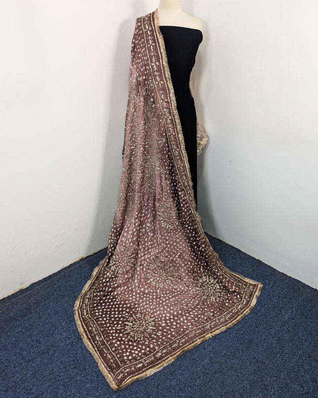 Fancy Silk with Handmade Chunnri & Gotta Work Dupatta (Ready To Wear)