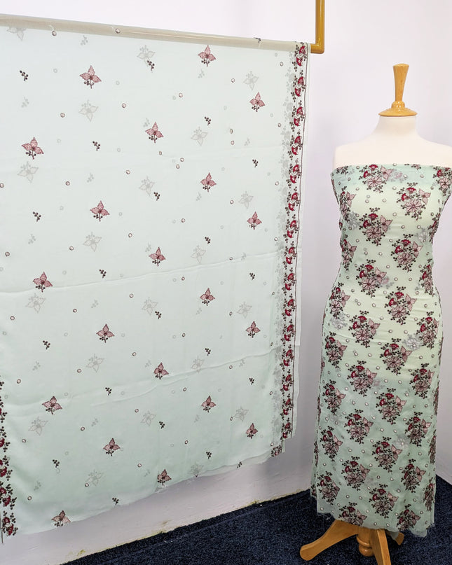 Embroidered Chiffon With Jaal Dupatta