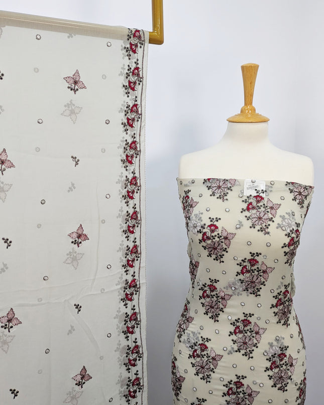 Embroidered Chiffon With Jaal Dupatta