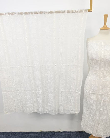 Luxury Pure Dyeable China Crinkle with Tarkashi & Shadow Work 2pc Unstitched