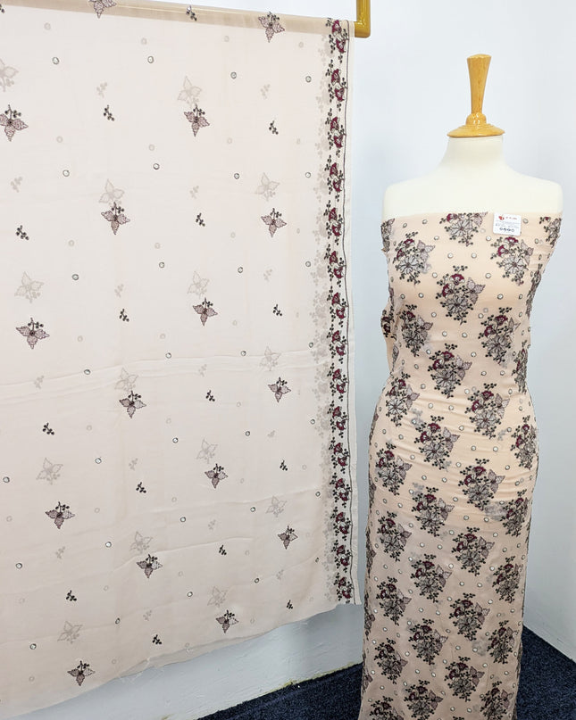 Embroidered Chiffon With Jaal Dupatta
