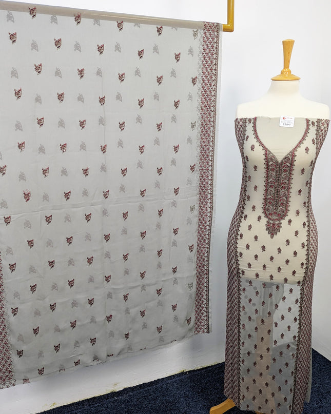 Embroidered Chiffon With Jaal Dupatta