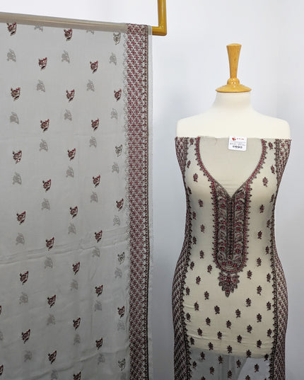 Embroidered Chiffon With Jaal Dupatta