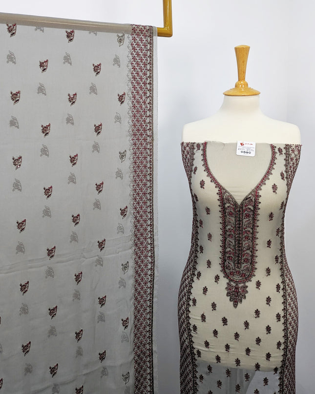 Embroidered Chiffon With Jaal Dupatta