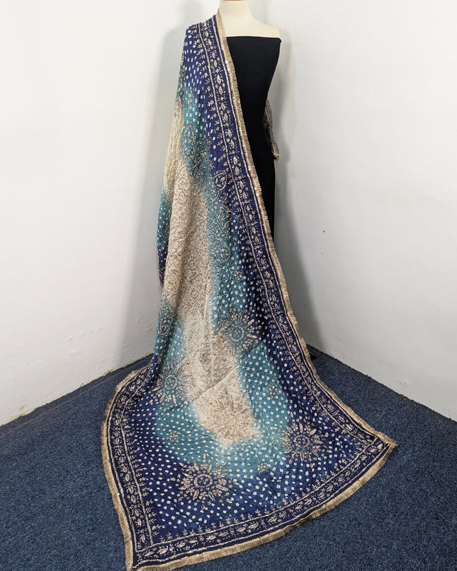Fancy Silk with Handmade Chunnri & Gotta Work Dupatta (Ready To Wear)