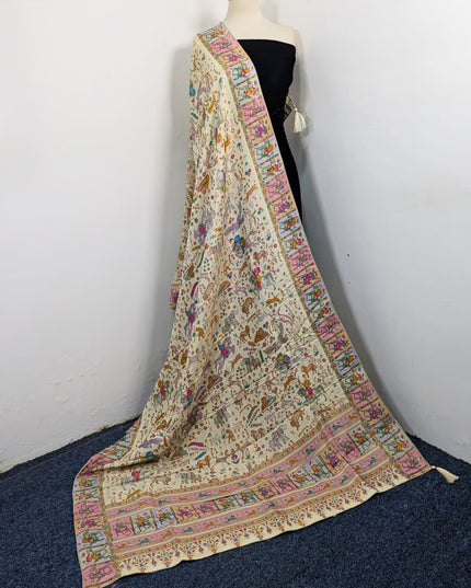 Pure Indian Dola Kani Silk Shawl (Ready To Wear)