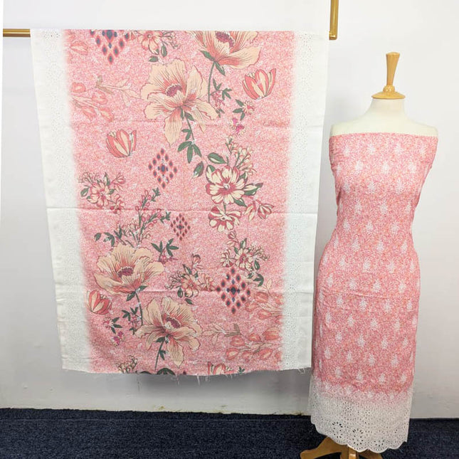 Fancy Marina With Chikankari Work 3PC Unstitched
