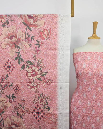 Fancy Marina With Chikankari Work 3PC Unstitched