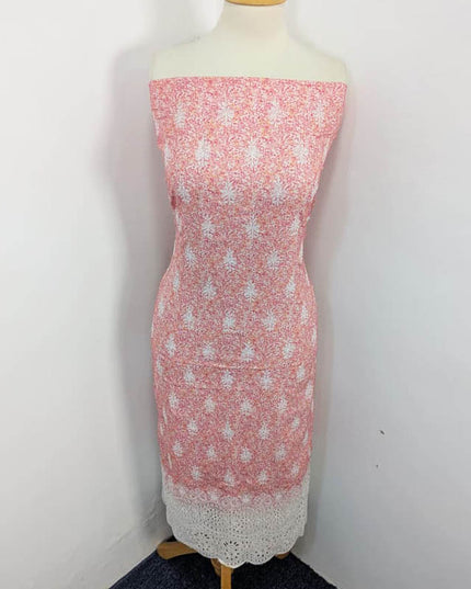 Fancy Marina With Chikankari Work 3PC Unstitched