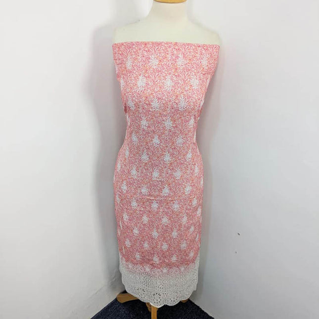 Fancy Marina With Chikankari Work 3PC Unstitched