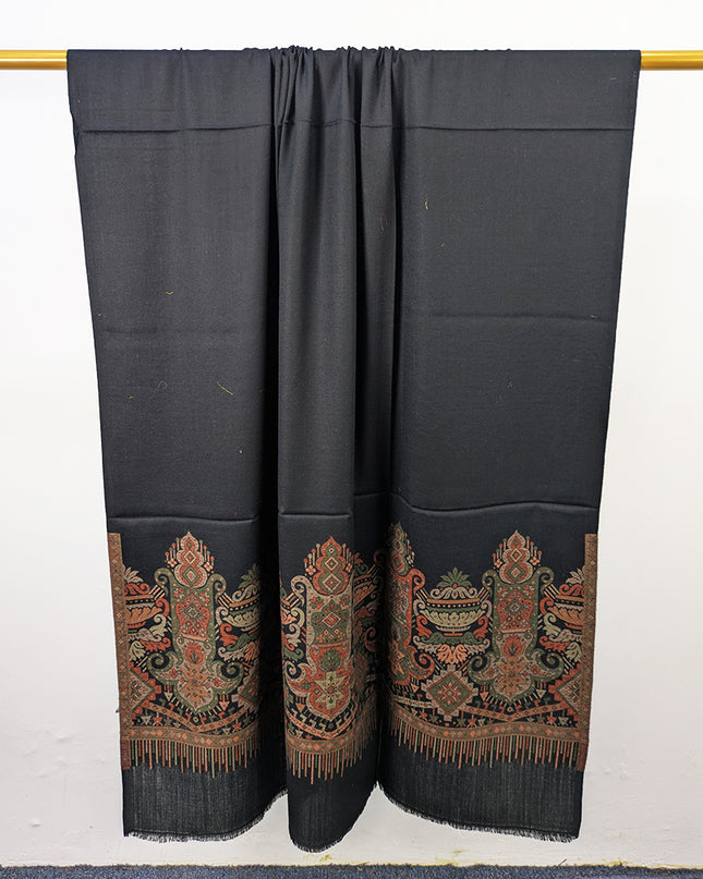 Luxury Wool Pashmina with Kani 2 Side Border Work Shawl