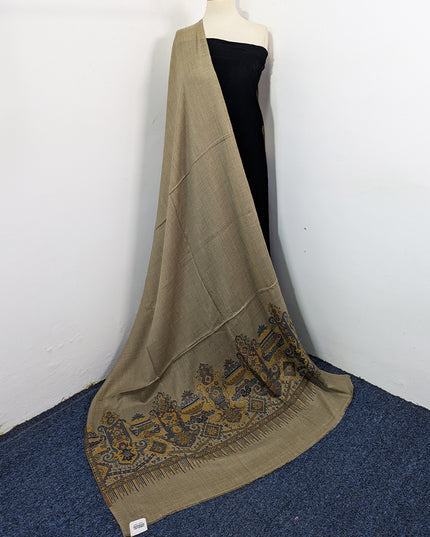 Luxury Wool Pashmina with Kani 2 Side Border Work Shawl