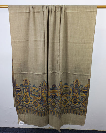 Luxury Wool Pashmina with Kani 2 Side Border Work Shawl