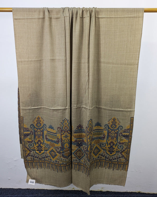 Luxury Wool Pashmina with Kani 2 Side Border Work Shawl