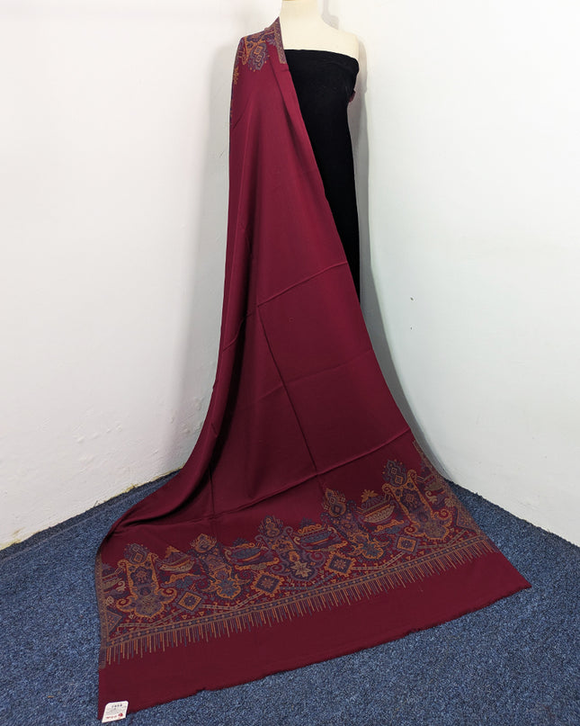 Luxury Wool Pashmina with Kani 2 Side Border Work Shawl