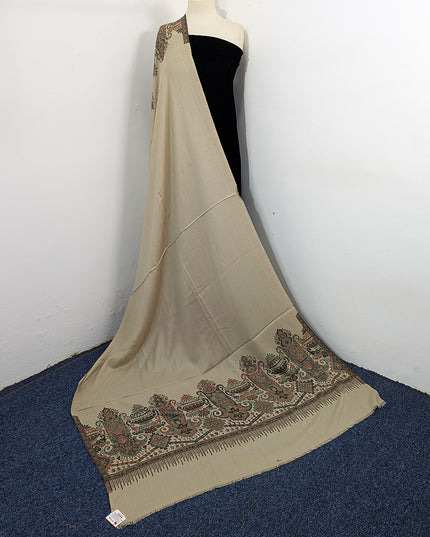 Luxury Wool Pashmina with Kani 2 Side Border Work Shawl