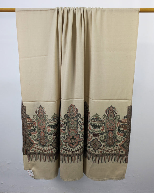 Luxury Wool Pashmina with Kani 2 Side Border Work Shawl